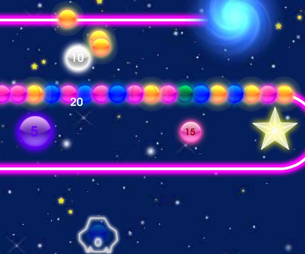 Neon Pinball Zuma like game 3 match puzzle image play free