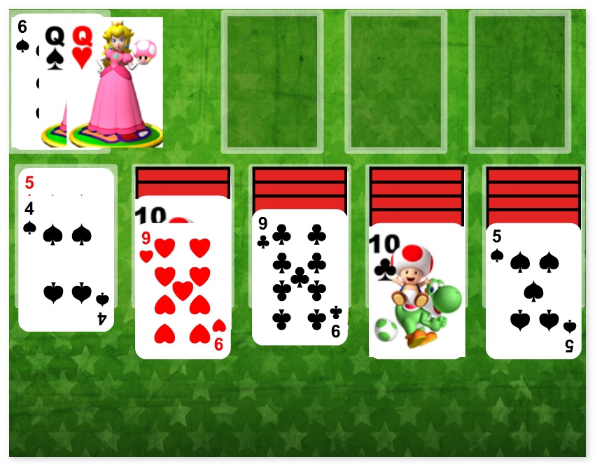 Super Mario Solitaire card game like Free Cell game image play free