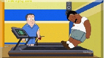 Cleveland Show fitness scene with Cleveland Brown gif animation