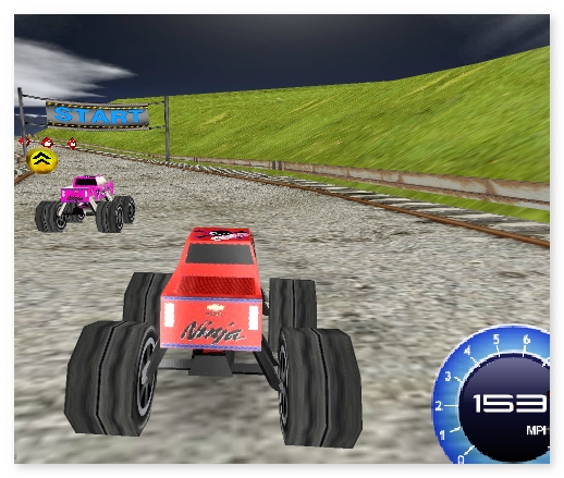 Big monster truck 3D annular dirt racing nascar rally on the truck image play free
