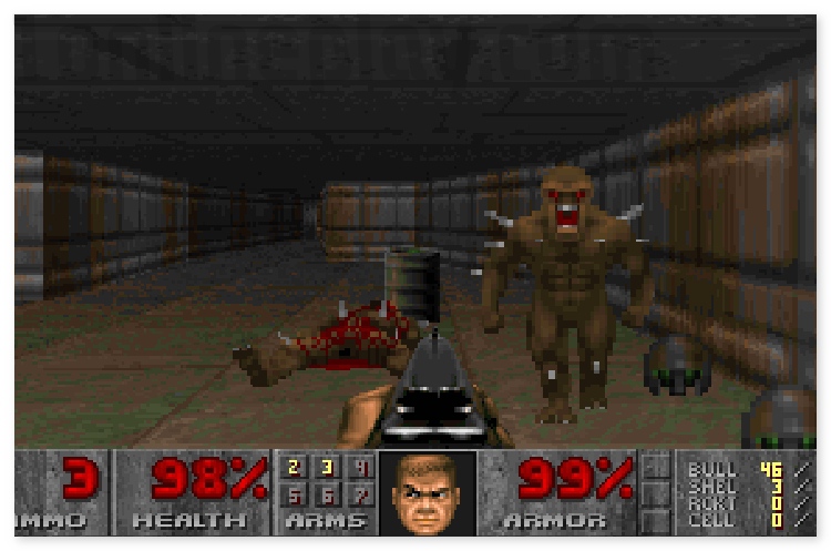 Doom 1 first person shooter retro online game image play free