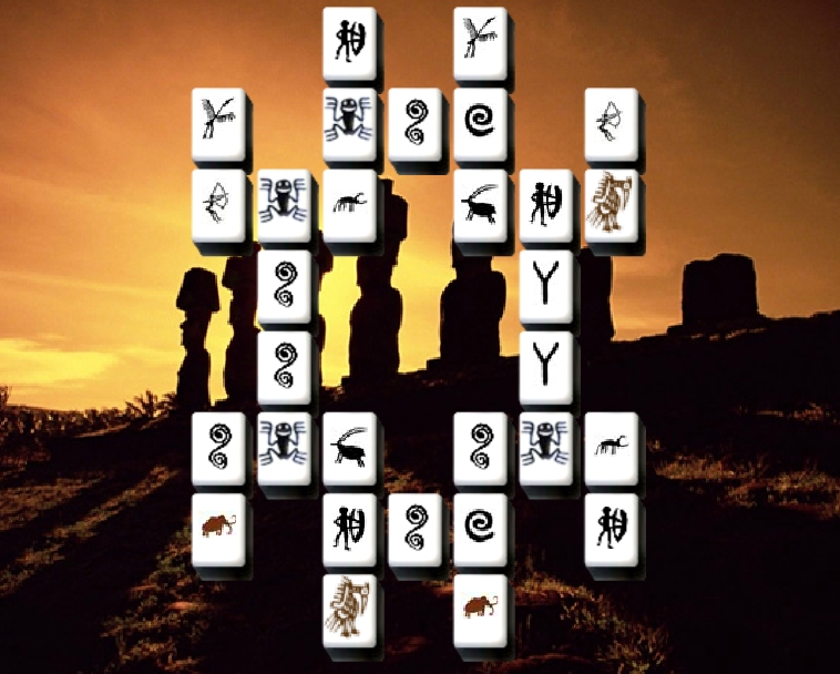 Inscrutable Sculptures Mahjong match 2 game find pair puzzle image play free
