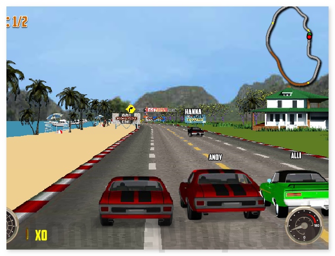 V8 Muscle Cars 3 NASCAR like annular racing game image play free