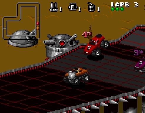 Rock N Roll Racing SEGA retro driving car game anothe planets out space alien drivers image play free