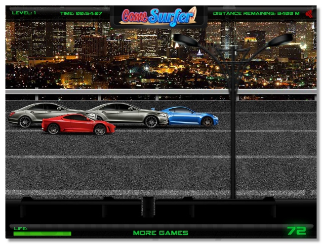 Speed Racer car racing game one way from the left to the right image play free