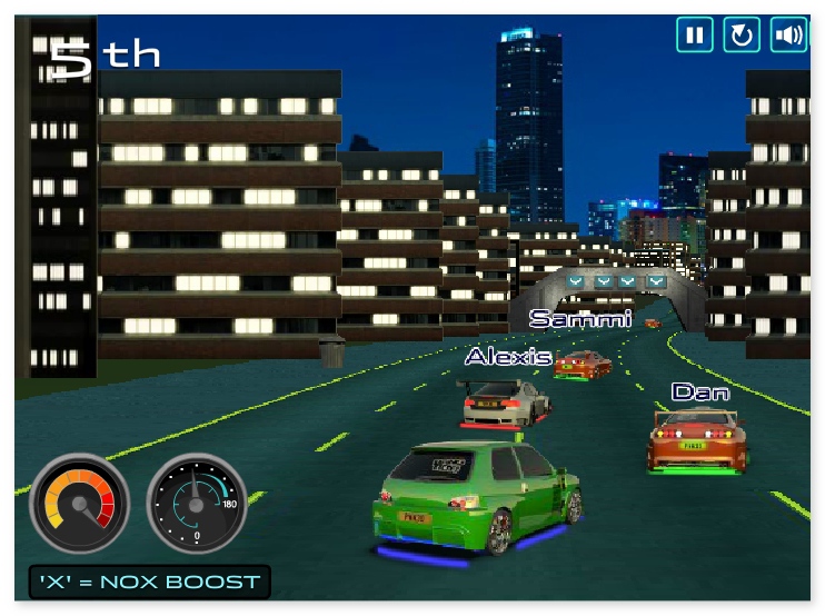 Street Race NASCAR racing on the night streets image play free