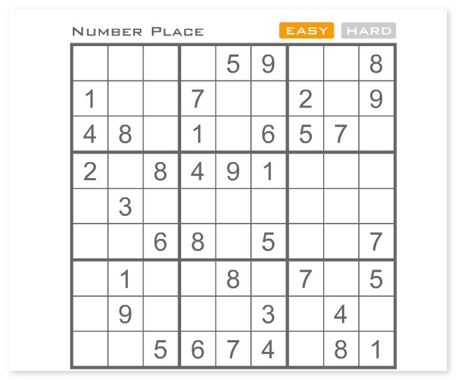 Sudoku Number Place cool math puzzle game image play free