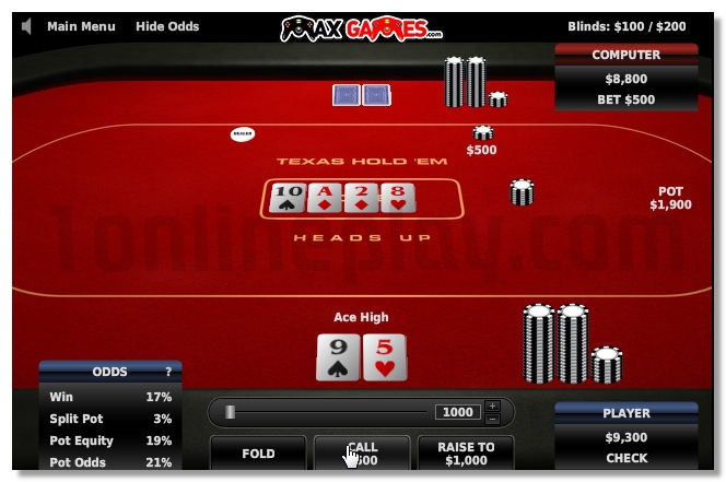 Texas Holdem Poker Heads Up card game image play free
