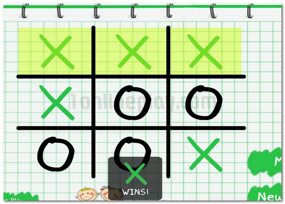 Tic Tac Toe Note Paper Good Old Game for 1 or 2 players image play free