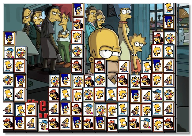 Tiles Of The Simpsons free 2 connect puzzle game image play free