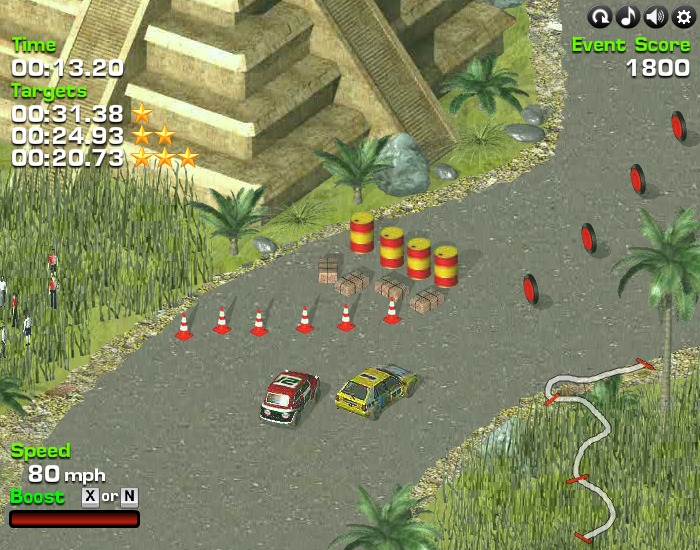 Turbo Rally 3D Top-down third-person view driving game image play free